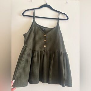 SHEIN Olive Green Buttoned Camisole